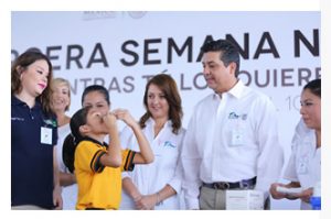 Constanta Presidenta de Sistema DIF Estatal, Mariana Gómez, arranque de Semana Nacional de Salud.